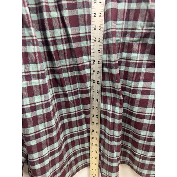 L.L. Bean Mens Chamois Button Up Shirt Traditional Fit Plaid Purple/Blue Size L - Picture 8 of 9
